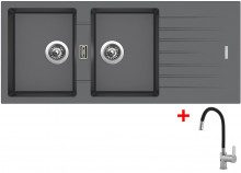 Sinks PERFECTO 1160 DUO Titanium + Flexia 